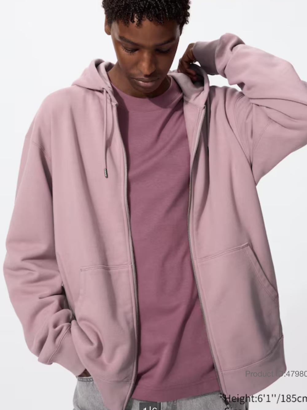 NEW Uniqlo Sweat Full-Zip Hoodie pink size: M